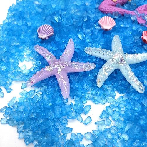 Miniatura 5 de 21 piezas de accesorios de jardín en miniatura, arena azul y sirena en miniatura, delfín, barco, barco de vapor, decoración, micro playa, océano,