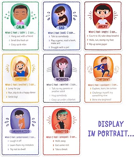 Miniatura 2 de Juego de 8 pósteres de aula How I'm Feeling de 17 x 22 pulgadas  Decoración motivacional para el aula  Construye vocabulario emocional y desarrolla