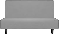 Vista 16 de Easy-Going - Funda elástica para futón, cubierta para sofá cama sin brazos, protector de muebles sin reposabrazos con parte inferior elástica