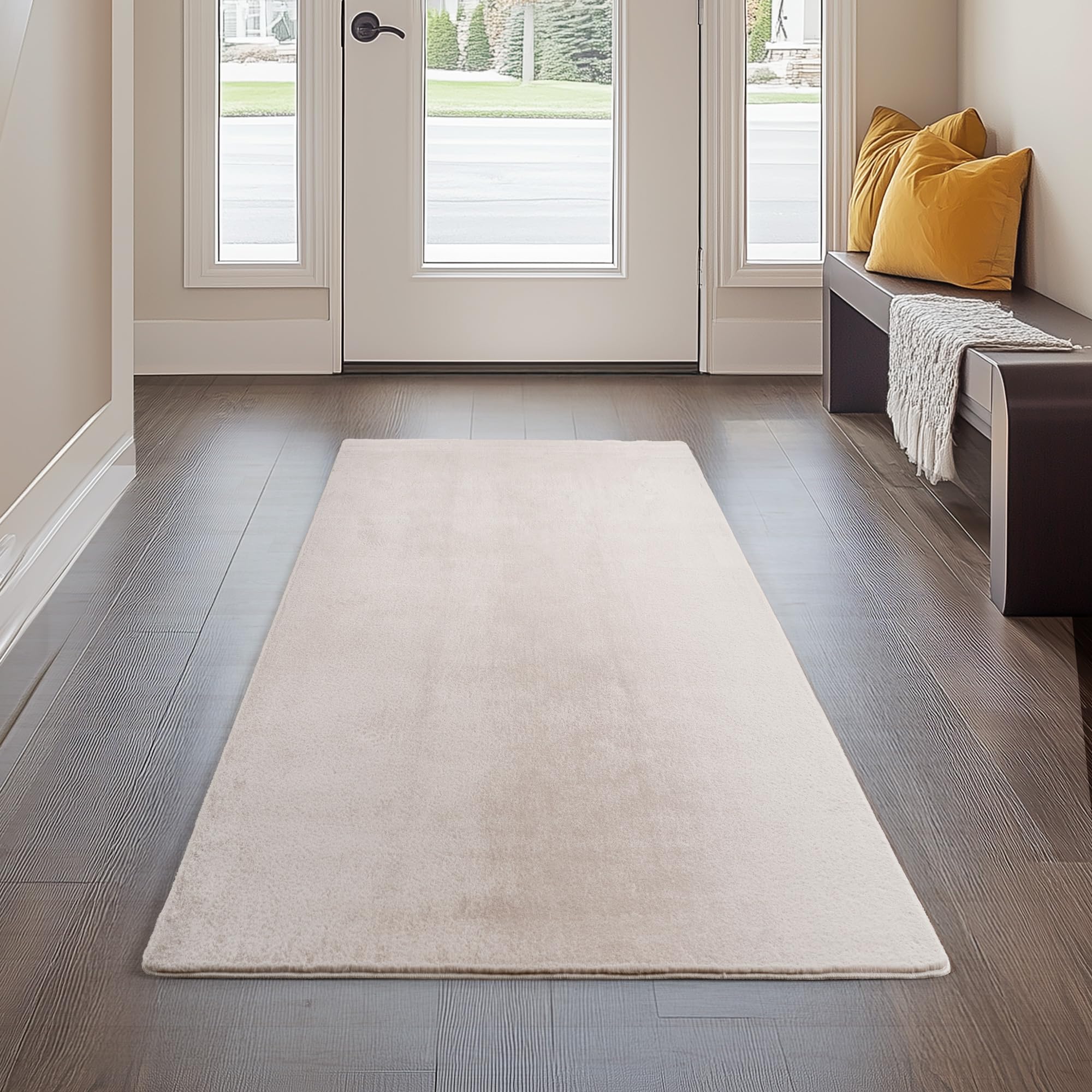 Carpetsale24 Teppich Kurzflor - Rechteckig, Rund & Läufer, waschbarer Rutschfester Teppich, weich, modernes einfarbiges Design für Wohnzimmer, Schlafzimmer, Küche & Kinderzimmer.