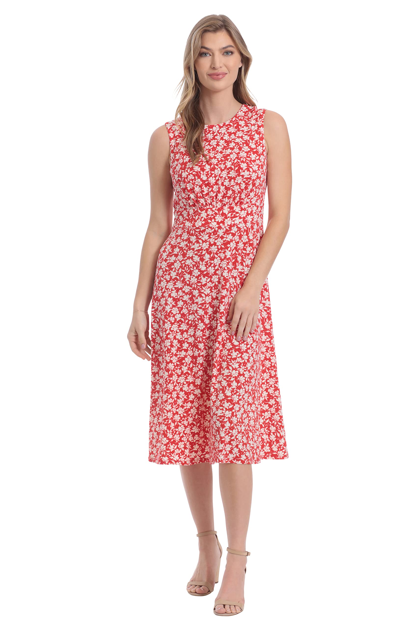 London Times Women's Dresses Inset Waist Midi Dress Career Office Occasion Guest of