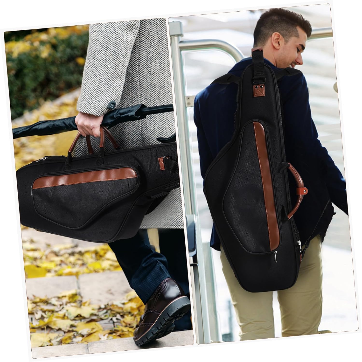 Portable Alto Saxophone Bag Padded Oxford Cloth Case with Smooth Zipper Lightweight Sax Instrument Storage for Practice and Performance