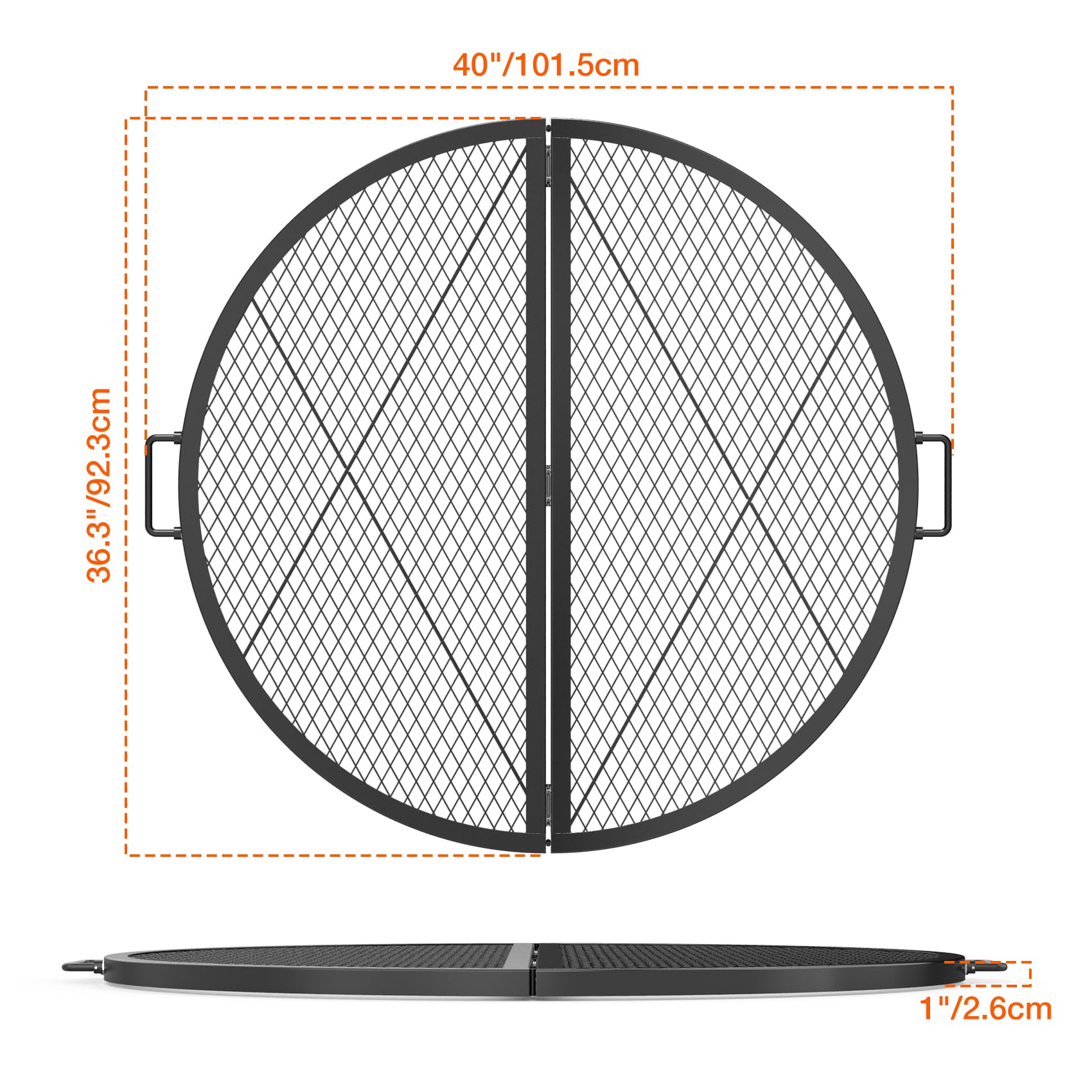 onlyfire Foldable Fire Pit Grate - 36" -2