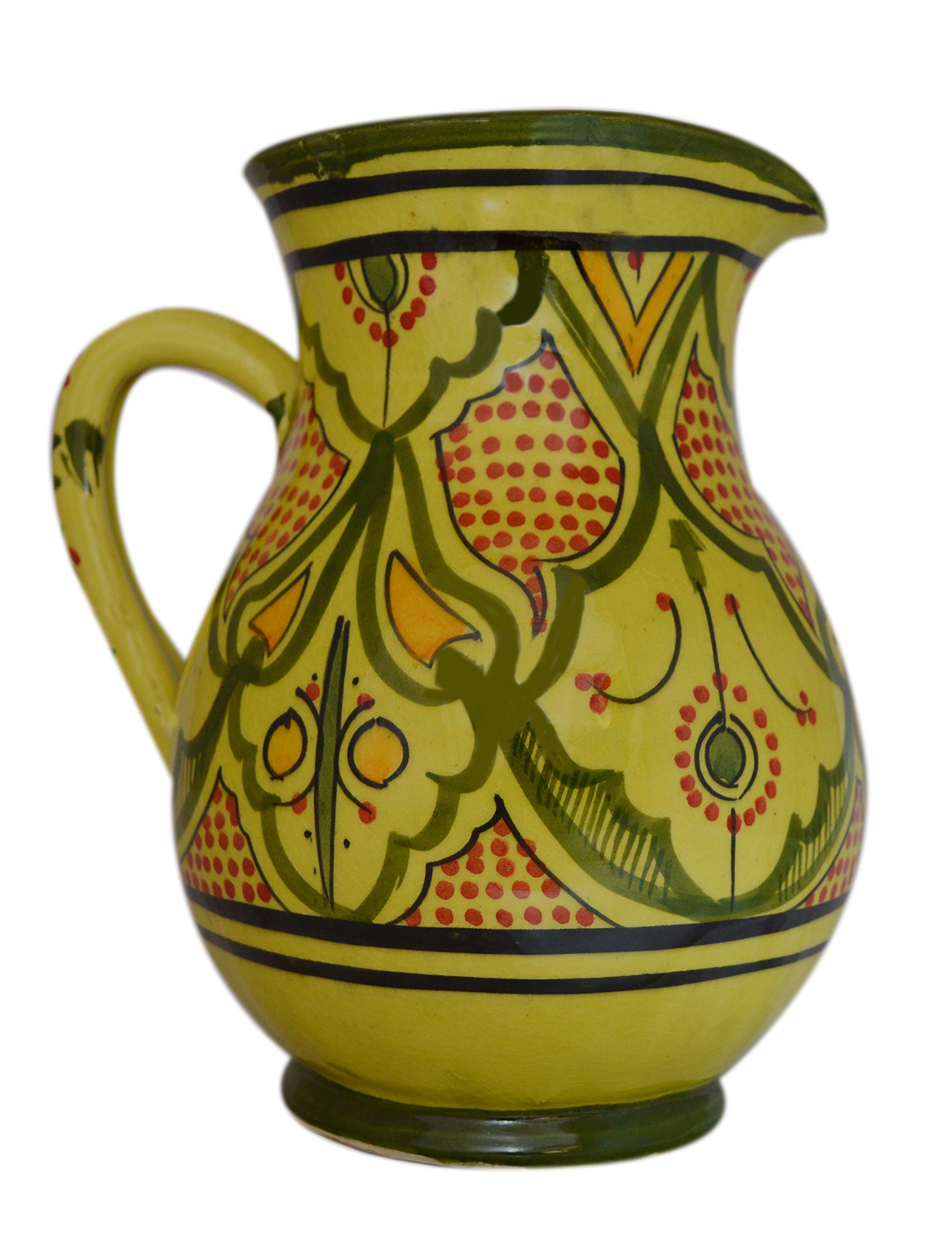 Moroccan Pitchers Sangria Handmade Ceramic Carafe Beverage Dispenser Jar Cooler Easy Pour 58 Oz Large