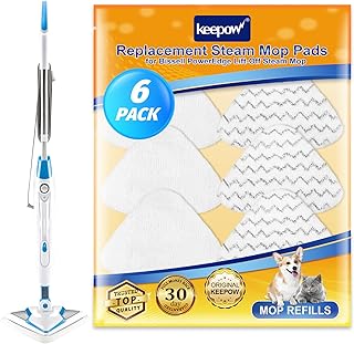 KEEPOW PowerEdge Steam Mop Replacement Pads Compatible with Bissell PowerEdge and PowerForce Lift Off Steam Mop Series 2078 20781 2165, Washable Bissel Steam Mop Pads, 6 Pack
