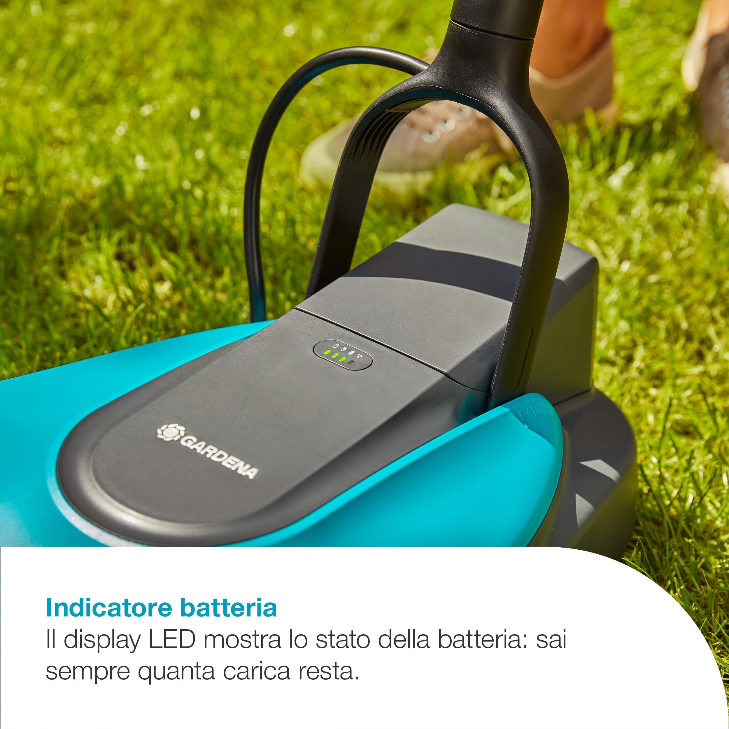 Gardena Rasaerba A Batteria HandyMower 22/18V P4A Solo: Compatto, Leggero, Lama da pacciamatura, Prati fino a 50 m², Senza fili (14620-55)