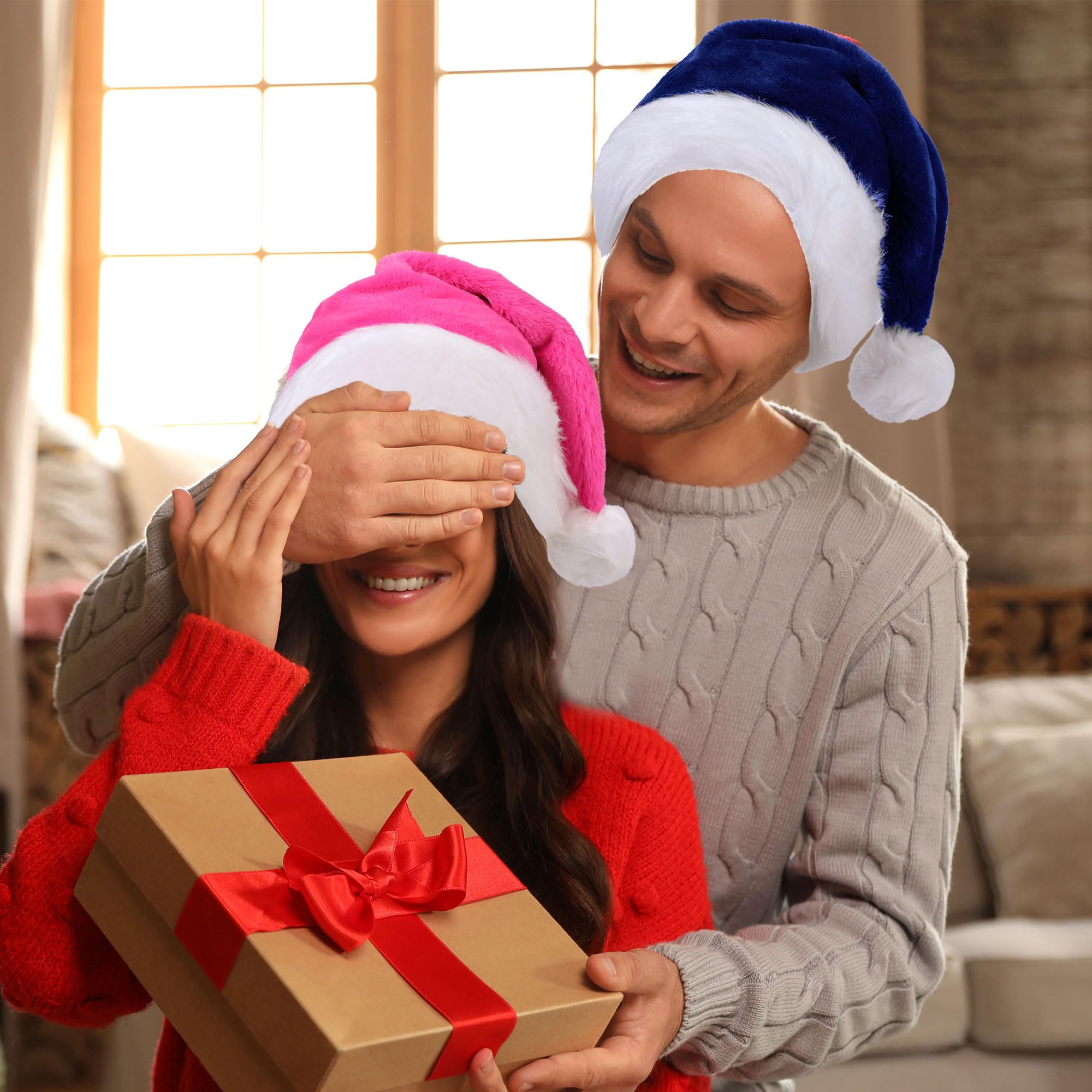 Gorro de Navidad para adulto, unisex, grueso, cómodo, de felpa, para Navidad, Año Nuevo, fiesta temática festiva