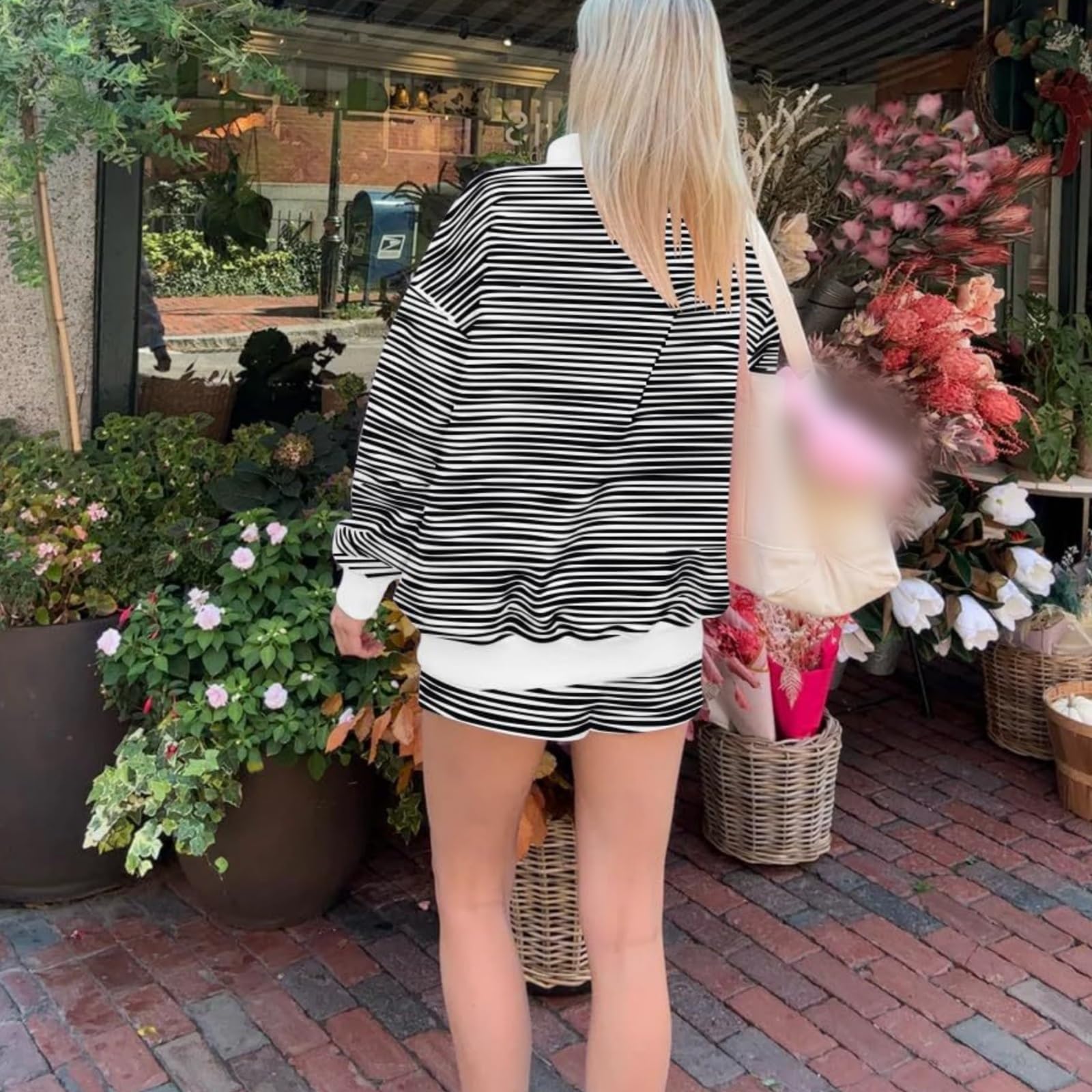 Sudaderas Para Mujer Top A Rayas Otoño Casual Ajuste Holgado Jerséis
