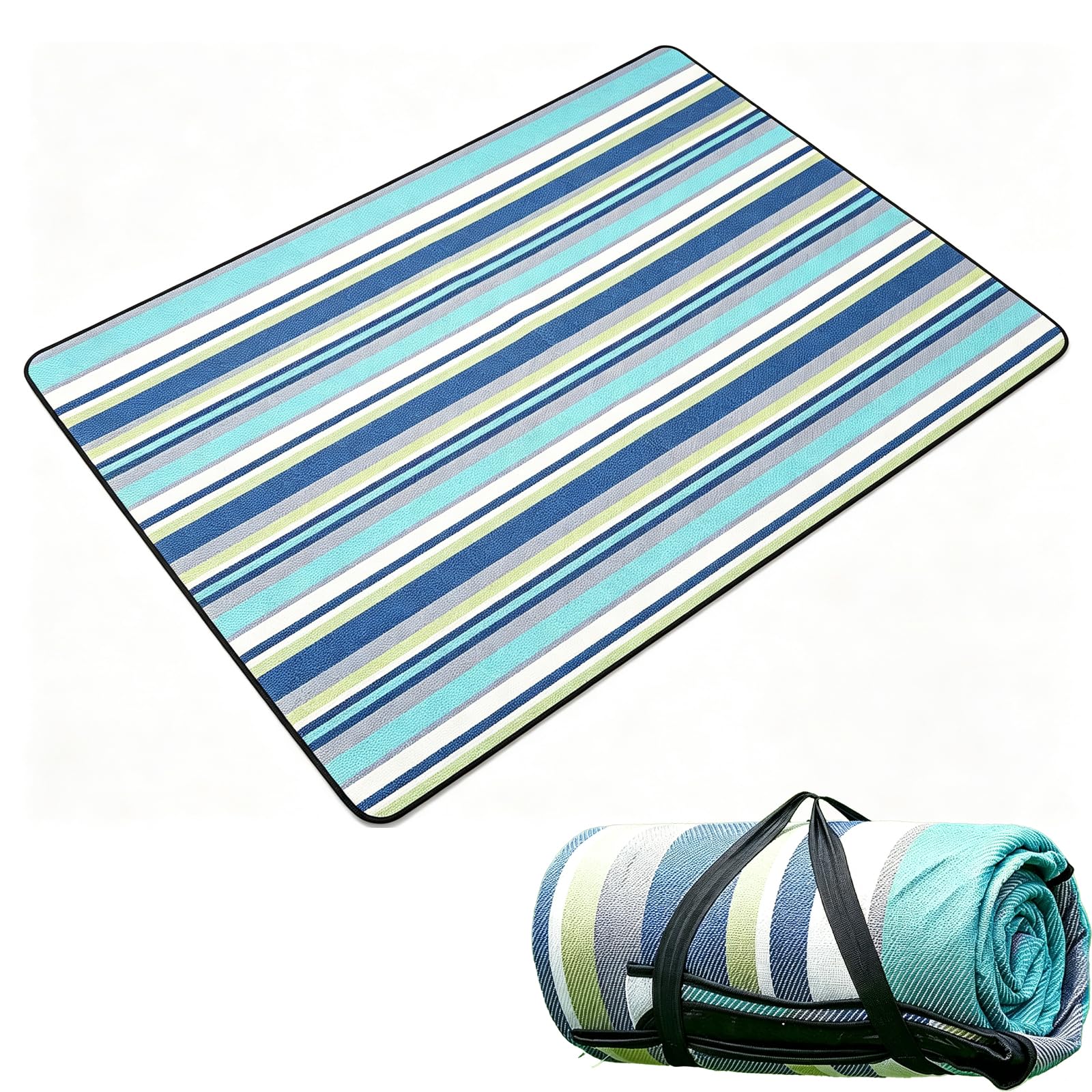 Manta de picnic extragrande de 2 x 3 m de grosor, impermeable, a prueba de arena, portátil, para camping, parque, excursiones familiares