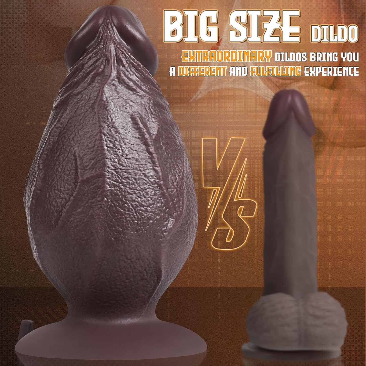 4.5”Diameter Extra Thick Dildo, 9.5 Inch Huge Silicone Girthy Dildo Massive Giant Butt Plug with Large Suction Cup for G-Spot & Anal Stimulation, XXXL Fat Dildos Anal Sex Toy for Women Men Gay