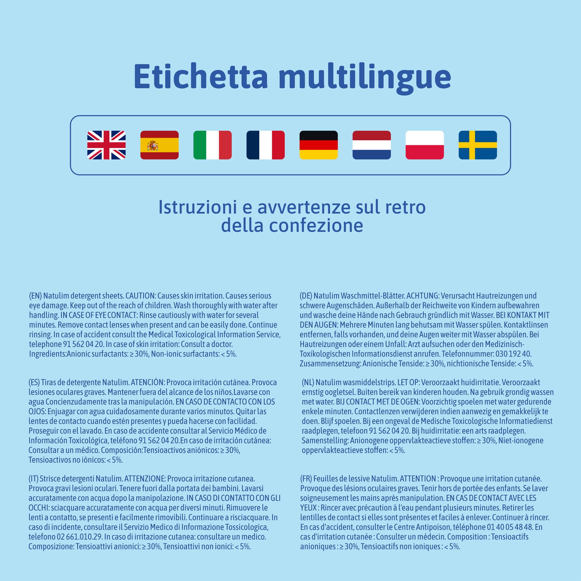 NATULIM - Detersivo in Fogli per Lavatrice - Detersivo Lavatrice Ecologico e Ipoallergenico - 180 Lavaggi - Fragranza Floreale
