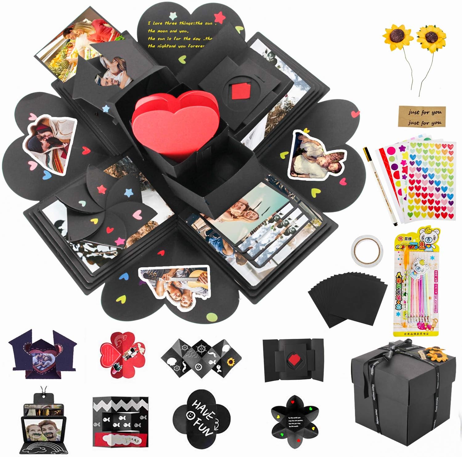 pix Explosion Box Inside Decoration Ideas wertioo exploding box diy explosion gift box surprise photo box handmade photo album scrapbooking with 4 faces for wedding box birthday
