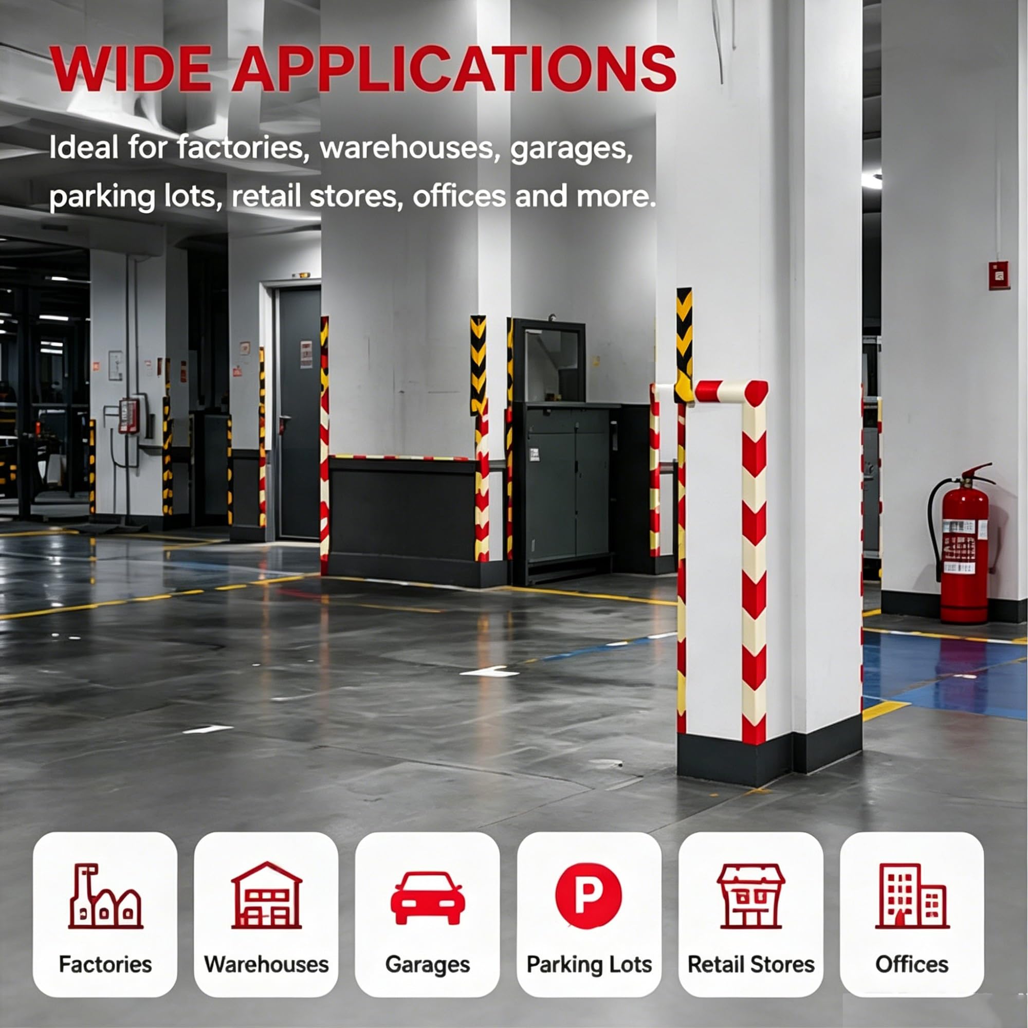Pack de 2 Protector Esquinas Pared, Parachoques Espuma Flexible 500cm, Protector de Esquina Autoadhesivo para Uso Industrial y Residencial(Red)