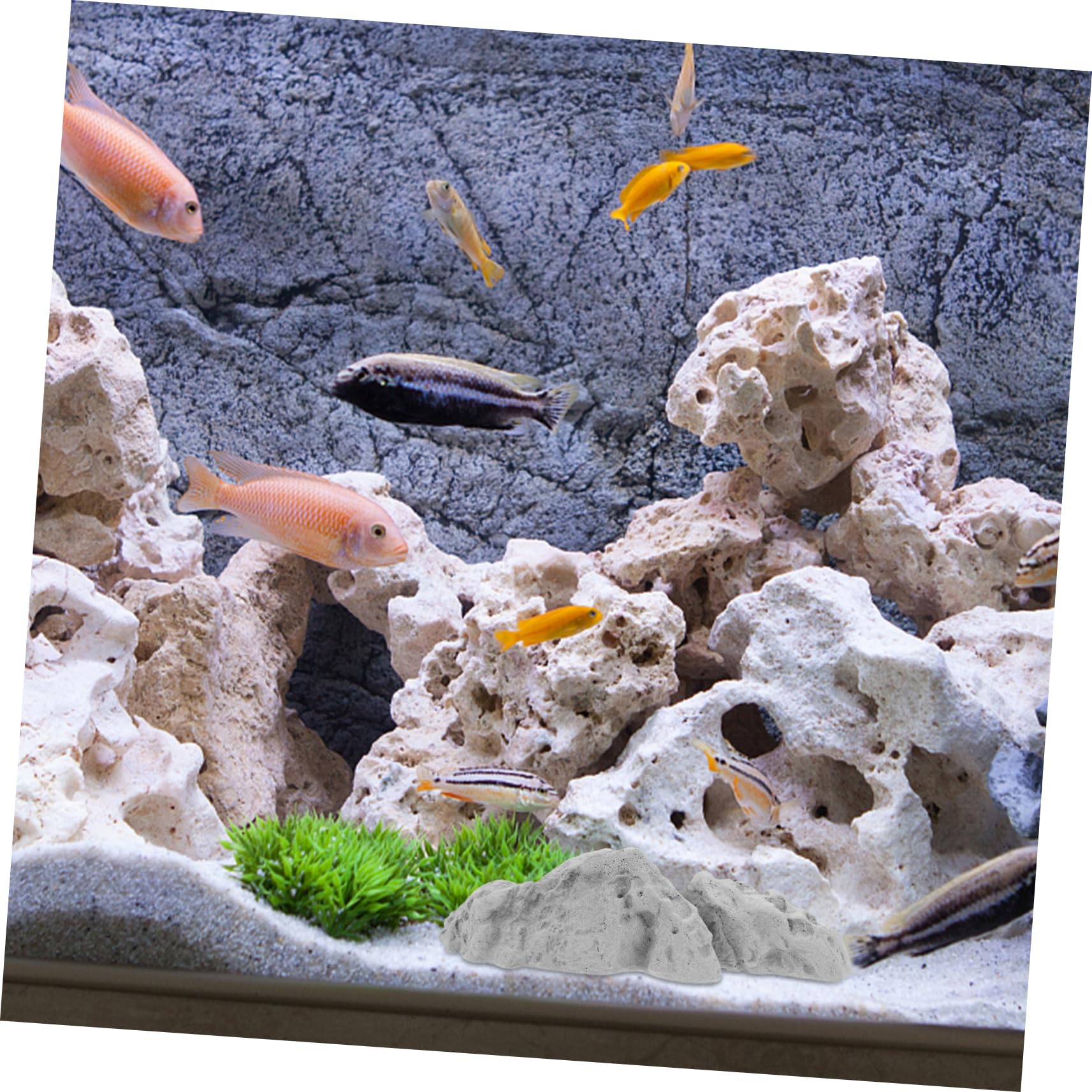 Didiseaon 2 Pezzi Ornamento Roccioso Rocce Decorativo Arredamento Impostore Ciottolo Paesaggistico Ciottoli Decorazioni del Serbatoio Decorazione Dell'acquario Roccia Acquario Rock Arenaria