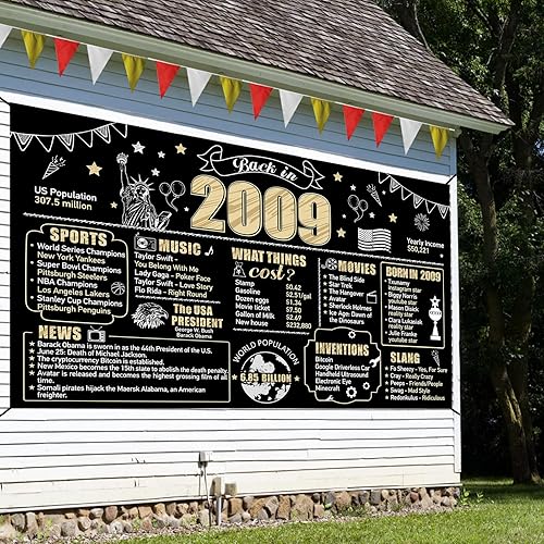 Miniatura 3 de Cartel grande de cumpleaños número 16 para niños y niñas suministros de fiesta de feliz cumpleaños del año 2007 decoración de póster de fotos de