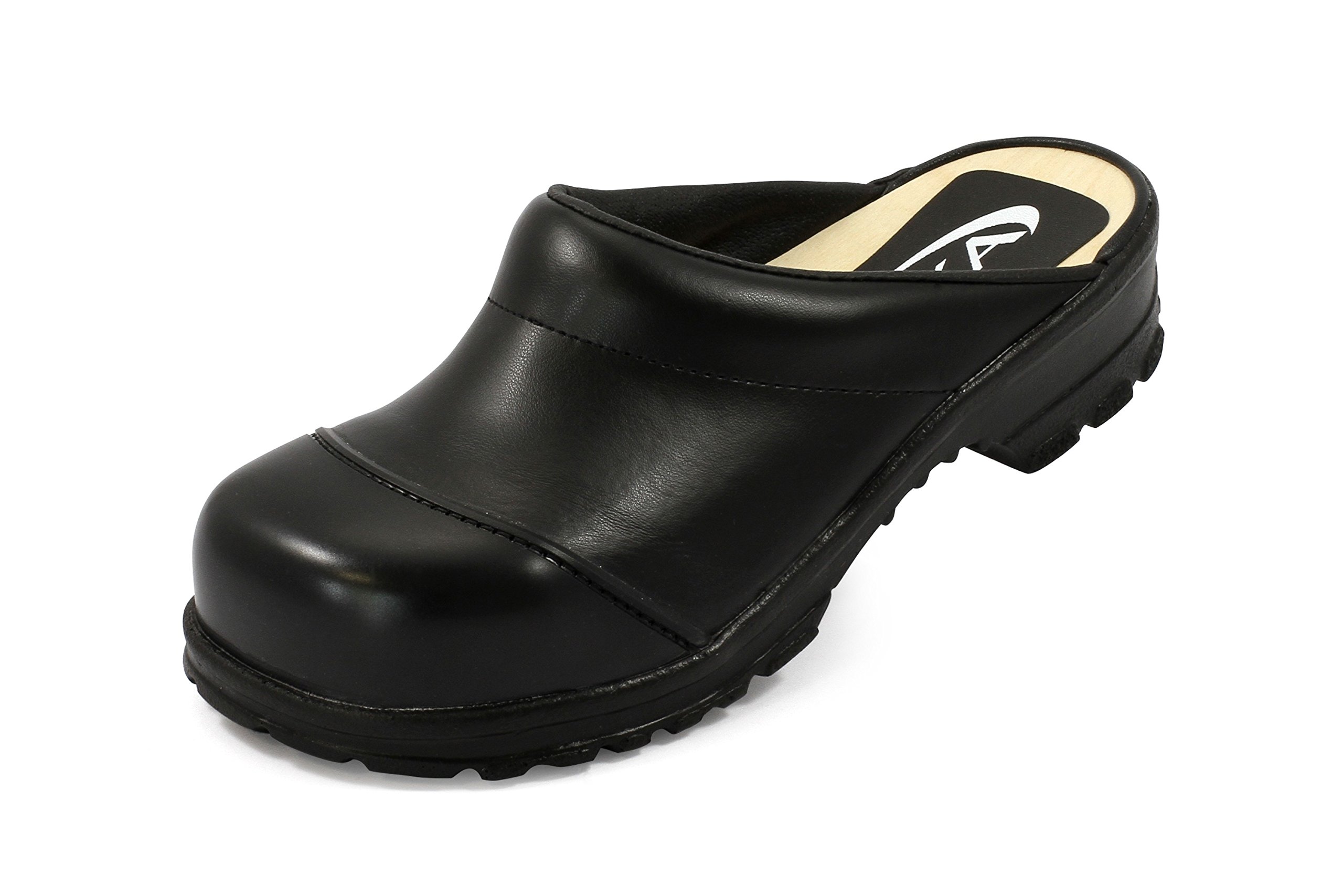 Comfort sabots ouvert biche semelle acier bois-noir Noir