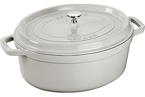Cast Iron 7-qt Oval Cocotte - White Truffle, Made in France