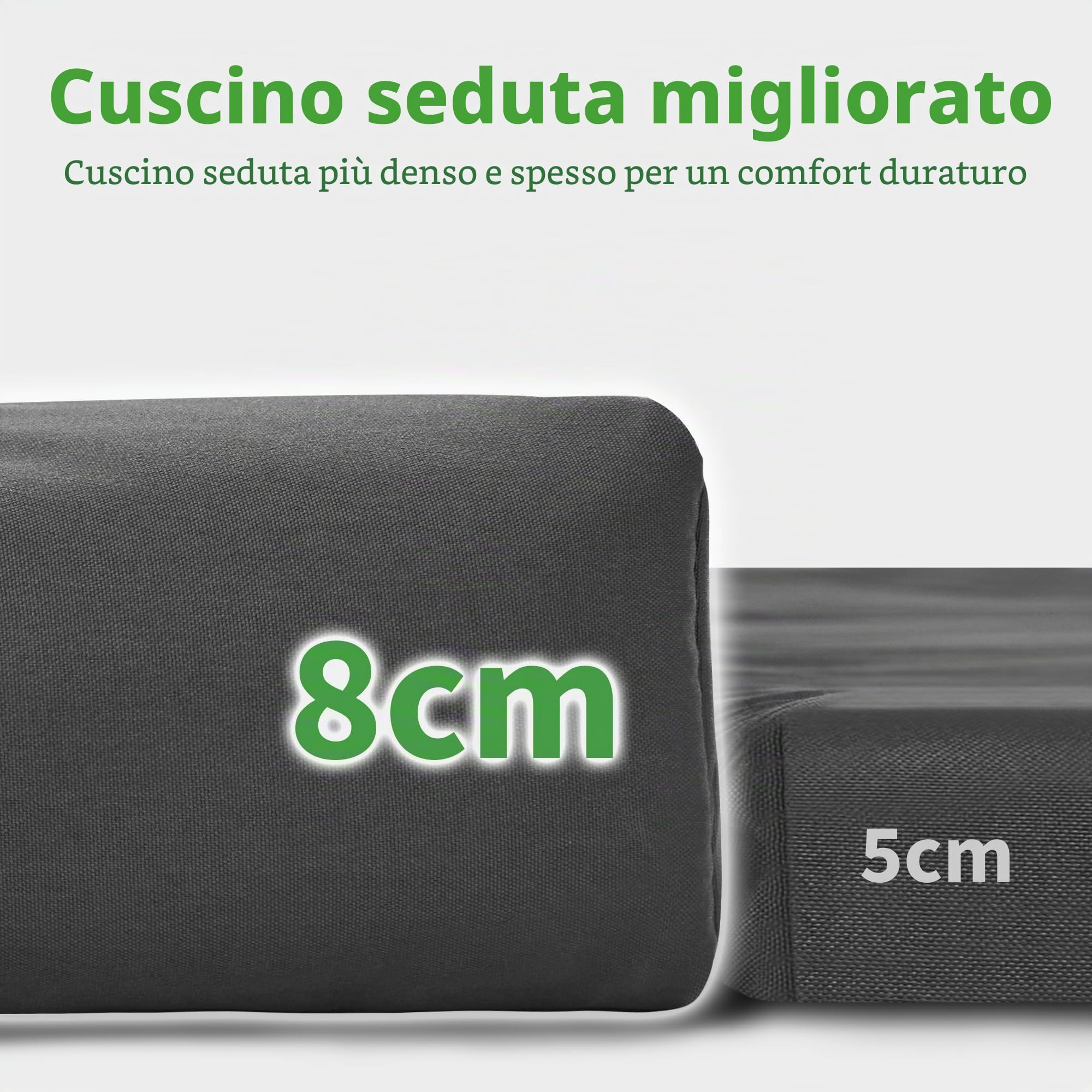 M MCombo Dondolo Hollywood a 3 posti, con funzione sdraiata, per esterni, resistente alle intemperie, portata fino a 300 kg, con cuscino extra spesso e tettuccio parasole, 4095 (grigio)