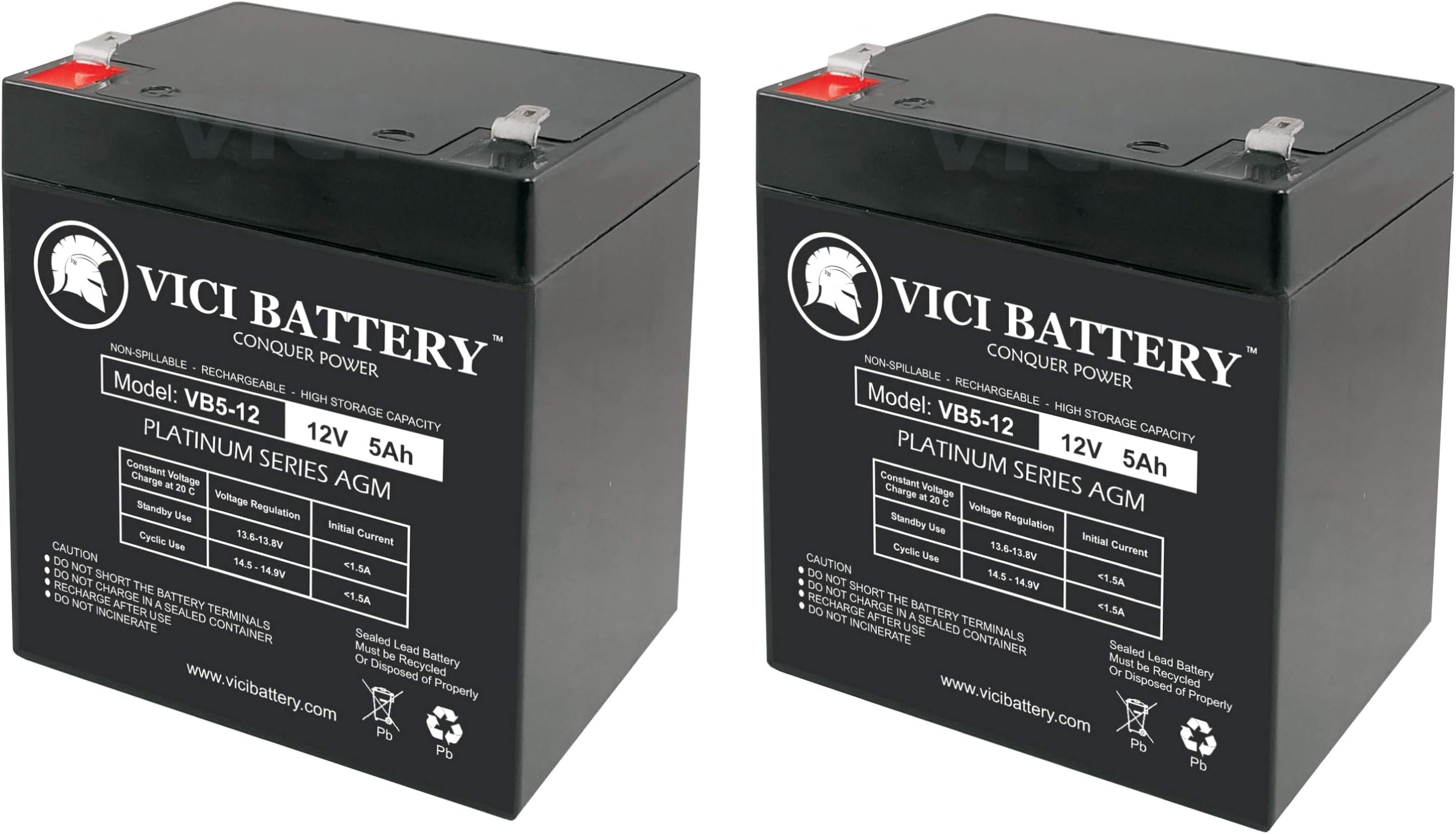 Vici Battery 12V 5Ah Scooter Battery Replace 4.5Ah Enduring 6FM4.5, 6 FM 4.5-2 Pack Brand Product