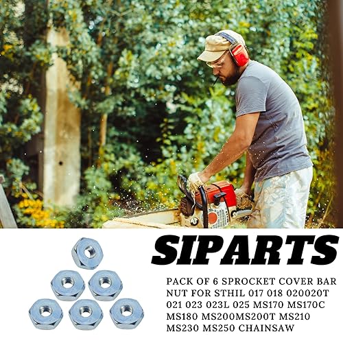 Miniatura 8 de 2pcs MS250 Motosierra piñón cubierta barra tuerca para 010 011 012 024 025 026 028 032 034 036 046 064 066 MS250 MS260 MS290 MS360 MS171 MS171 MS171