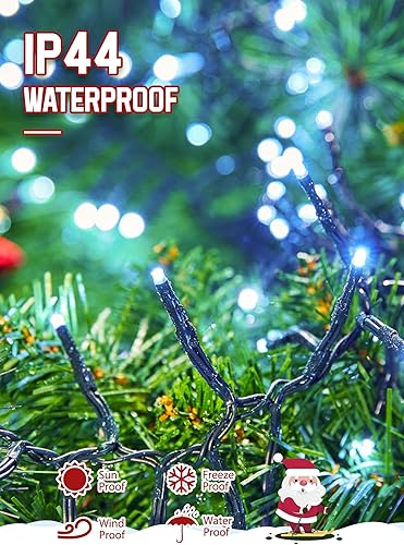 Miniatura 4 de Luces de Navidad para exteriores, 1000 luces LED de 50 pies, 4 unidades, brillantes, 8 modos de temporizador, control remoto, impermeable,