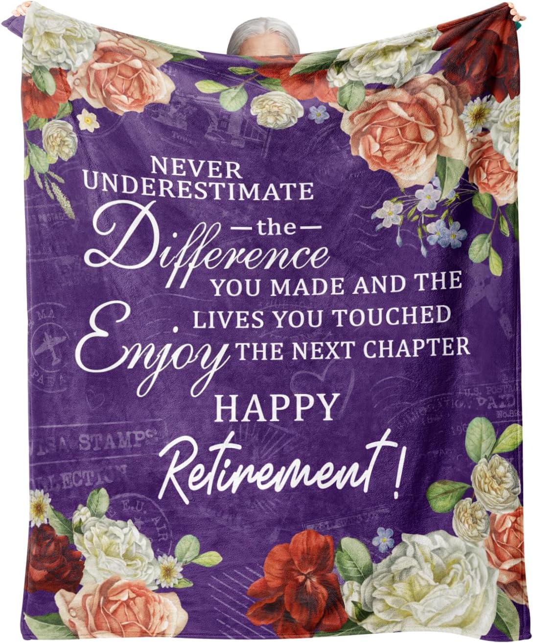 Retirement Gift for Woman, Retirement Blanket for Women/Men 2026, Farewell Gifts for Coworkers, Going Away Goodbye Present for Mom Teacher Nurse Throws Blankets 60"x50"