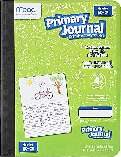 Miniatura 5 de Mead libro diario para jardín de infantes y primaria - libretas de escritura, 6 paquetes de cuaderno de composición que pueden variar de jardín de