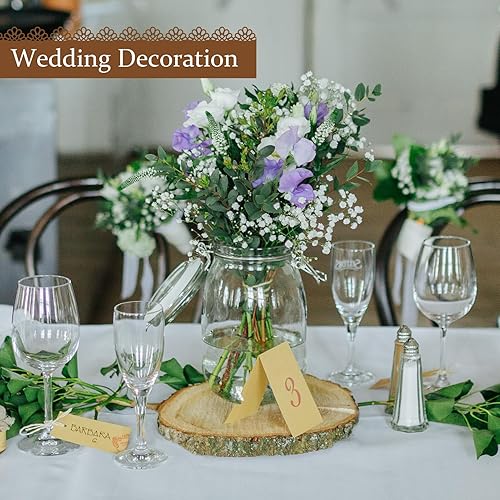 Miniatura 4 de Pllieay Paquete de 6 rebanadas de madera sin terminar de 10 a 11 pulgadas, rebanadas de madera natural con corteza de árbol para bodas, centros de