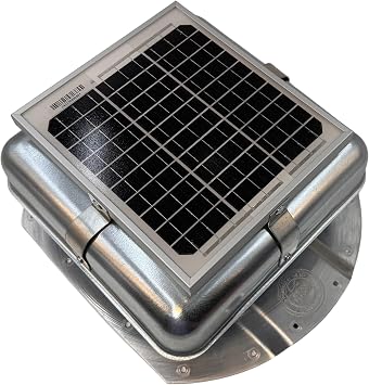 Solar Blaster Solar Mega RoofBlaster for 3.5 ribbed Conex Shipping Container Vent (Galvanized) | Solar Roof Vent Fan for Shipping Container Shipping Container Accessories Storage Container Vent