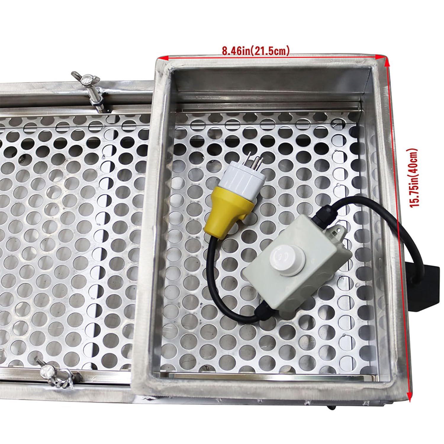 JG30-75 Linear Vibrating Screen Electric Sifter Sieve Powder with one 15mm Screen 80W Single Motor Stainless Steel