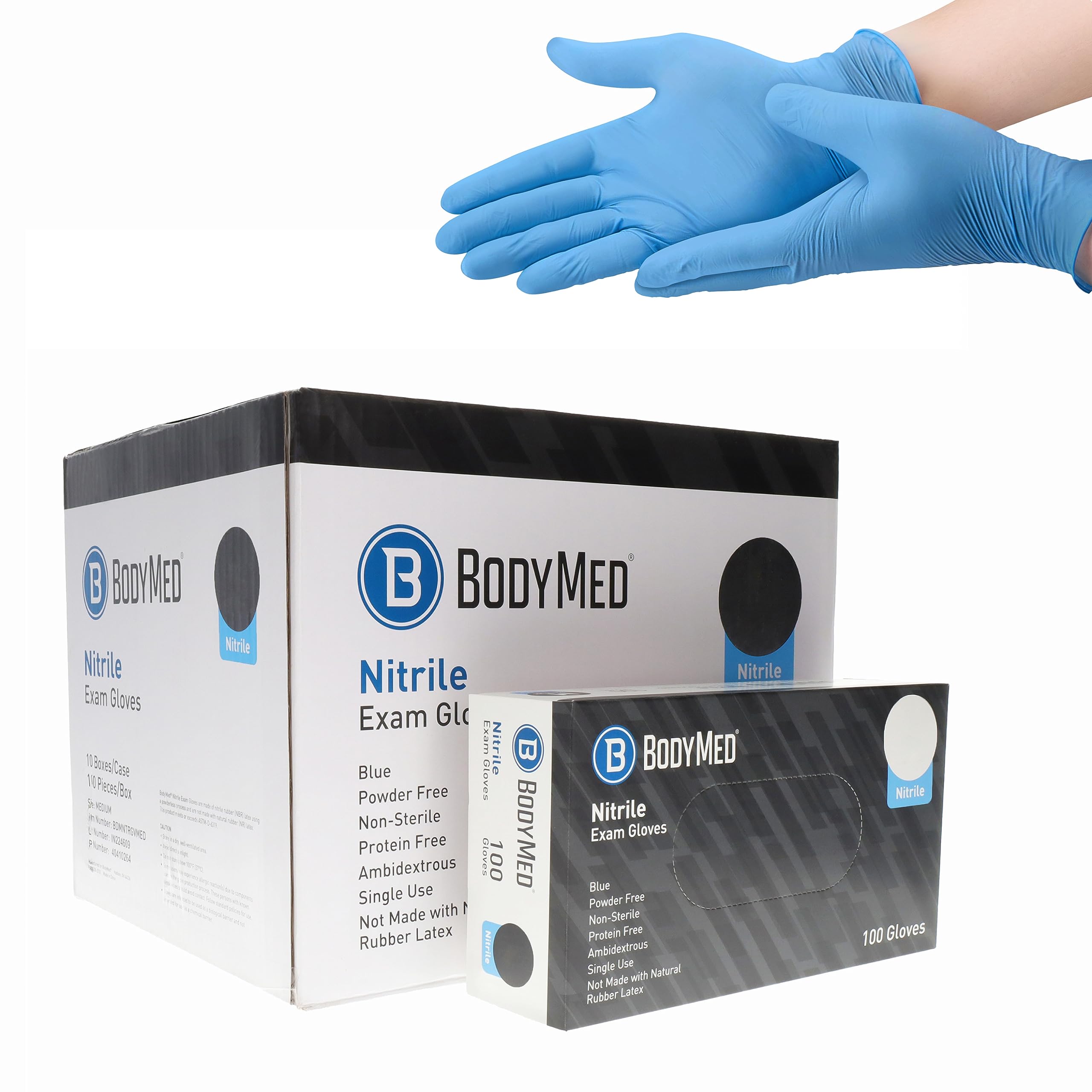 BodyMed Guantes de nitrilo para examen y uso doméstico, pequeños, 1000 unidades, guantes desechables sin látex ni polvo para uso médico, cocina, limpieza y más