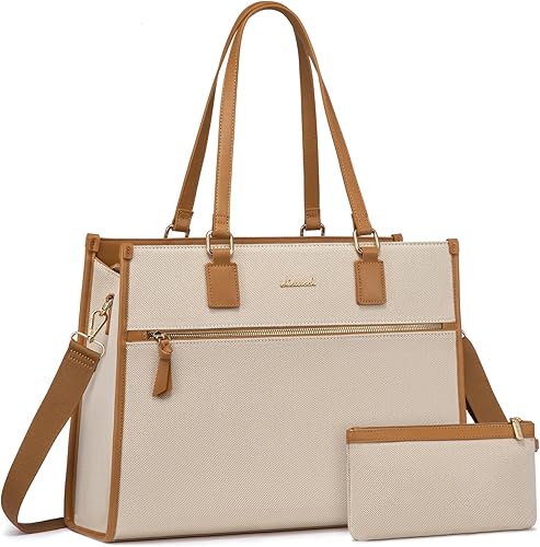 LOVEVOOK Bolsa de computadora portátil para mujer de 15.6 pulgadas, bolsas de trabajo para mujer, bolsa de cuero profesional para computadora, bolso