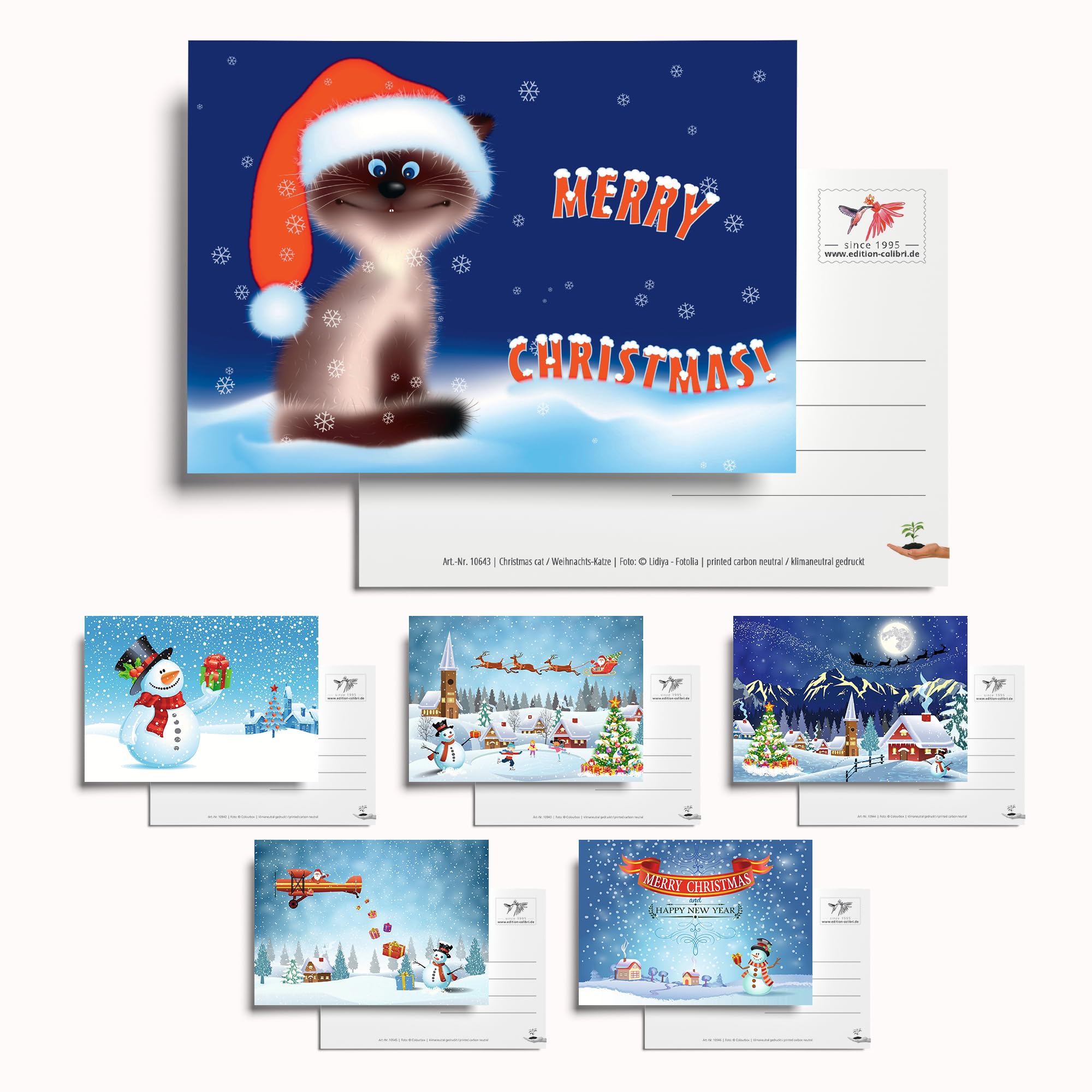Edition Colibri Juego De 10 Tarjetas De Navidad Nostálgicas Con Sobre: DIN Largo (42 X 10,5 Cm), Tarjetas Plegables Multilingües Con Velas Naranjas (11160