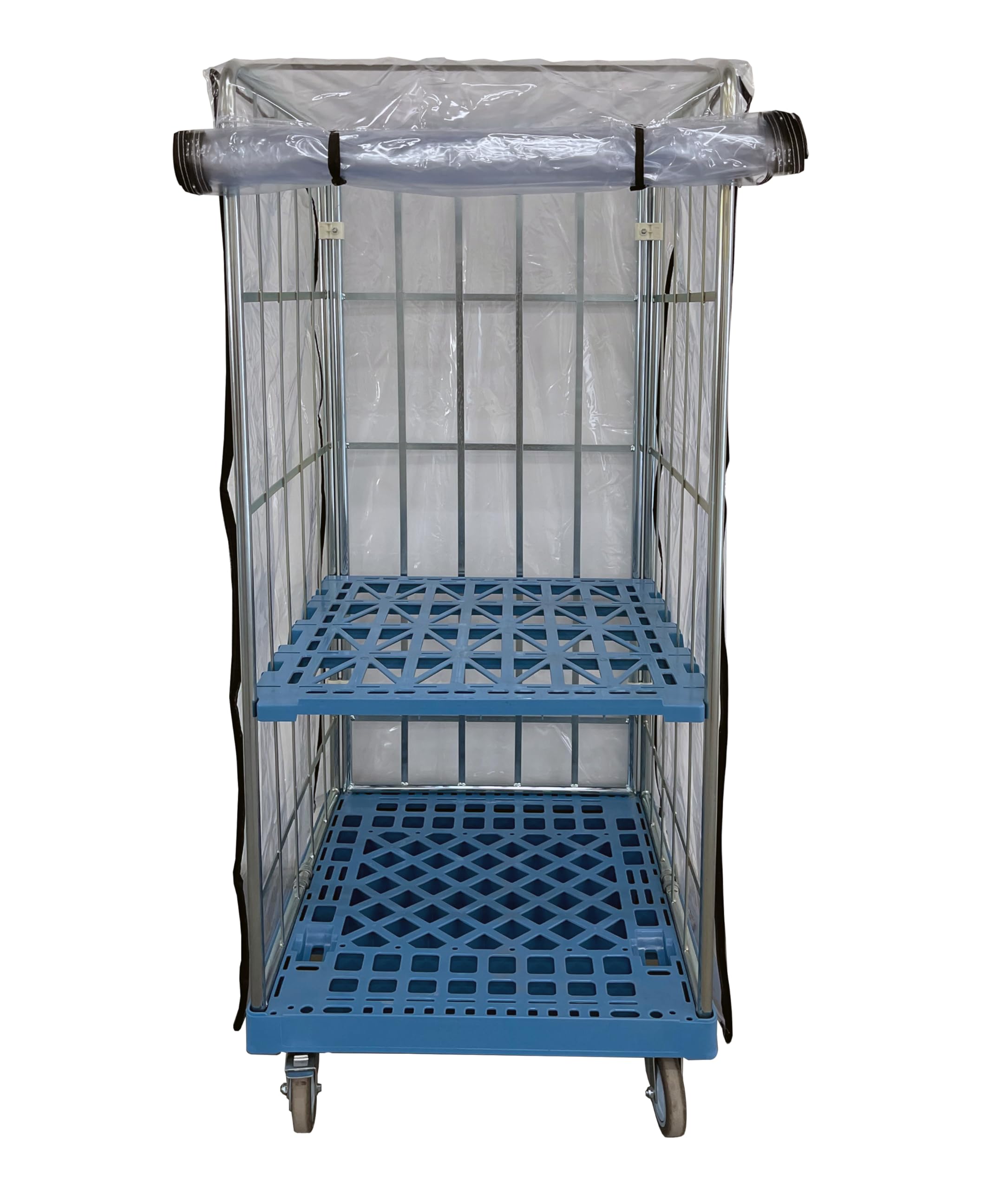 Gitterwagen Abdeckhaube, 73x82x150cm, PVC Transparent, Wasserdicht, mit Reißverschlüssen