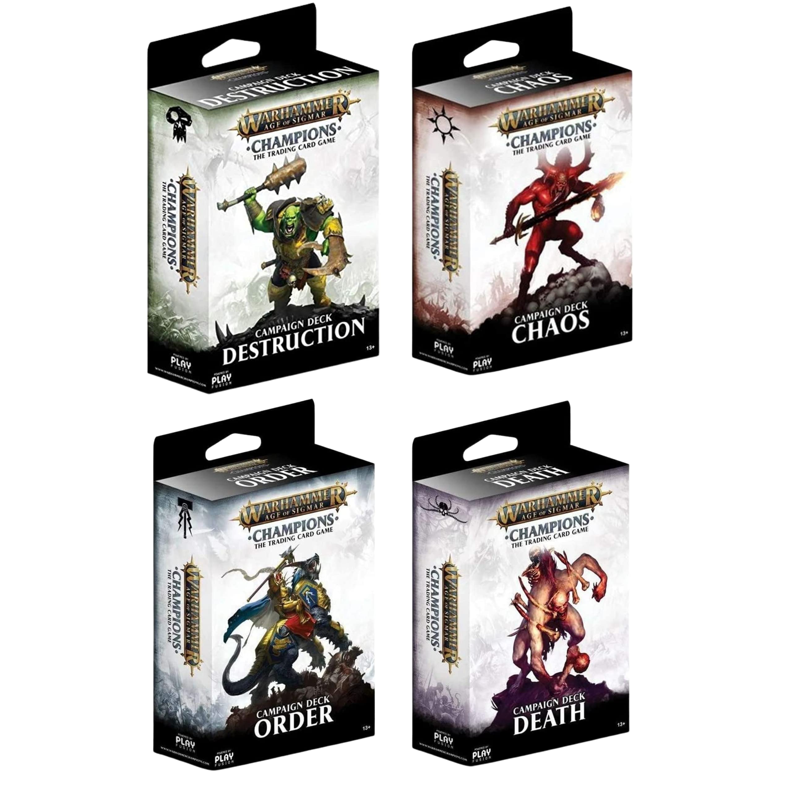 Warhammer Age Of Sigmar Champions - Campaign Deck Assortment - Order, Death, Destruction & Chaos