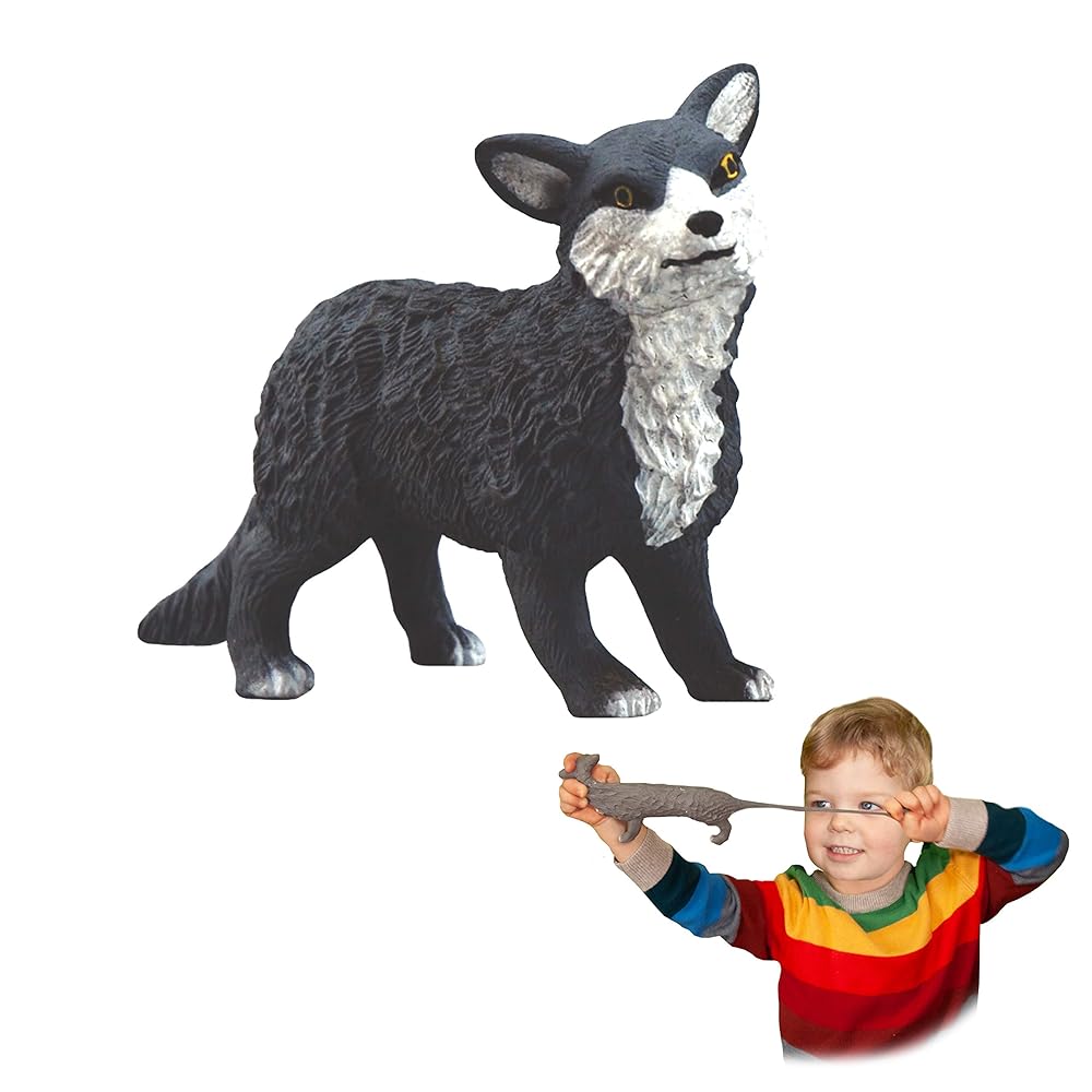 Rep Pals - Wolf, Stretchy Toy from Deluxebase. Super Stretchy Animal replicas That Feel Real, Great for Kids