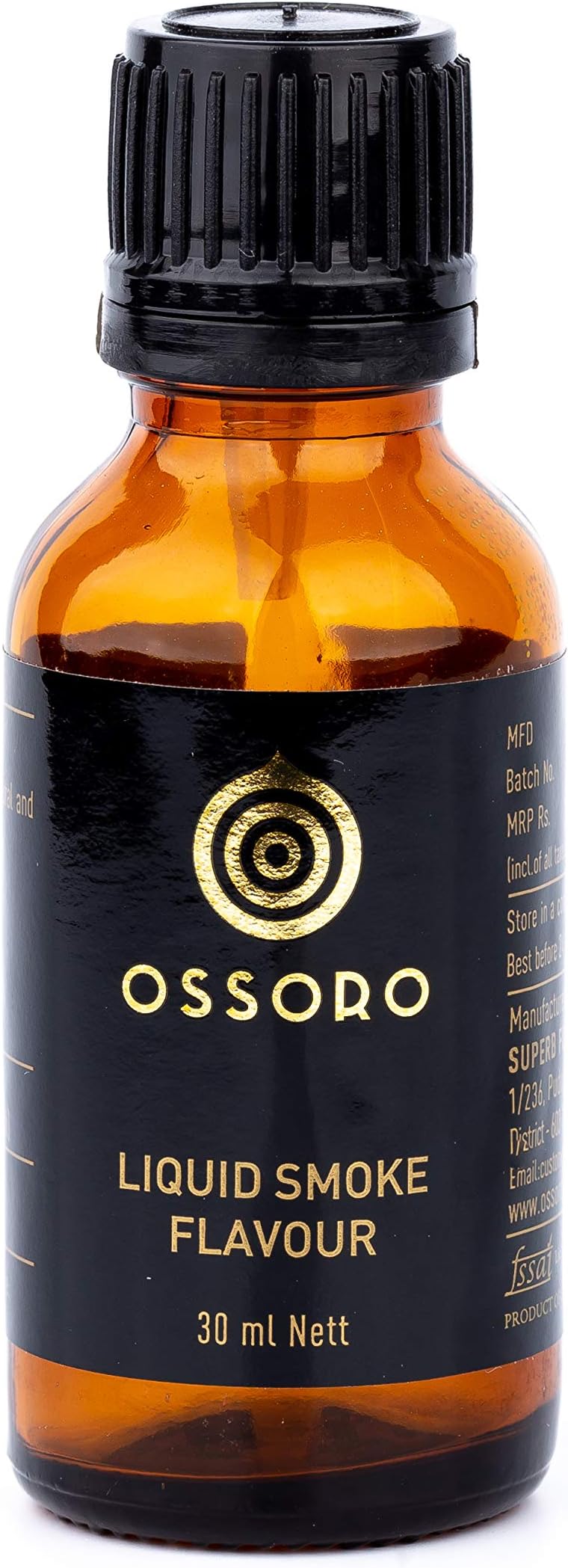 Ossoro Liquid Smoke Flavour Essence, 30ml/ Glass Bottle