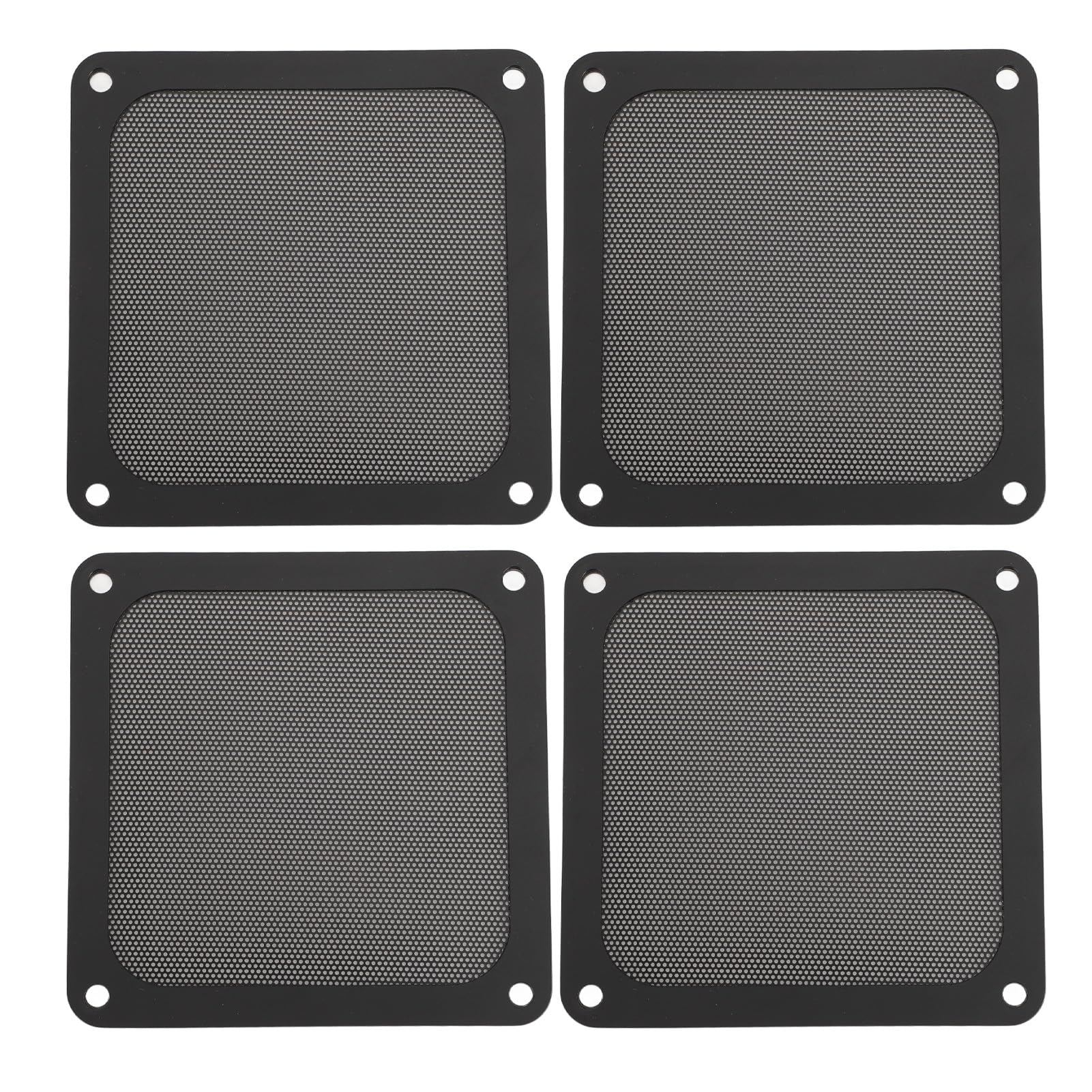 PC Case Dust Mesh Filter, 4PCS 120mm PVC Computer Fan Filter, Magnetic Frame, Fan Dust Filter Mesh for PC Case Power Supply, Fan Vents, Noise Reduction (Black)