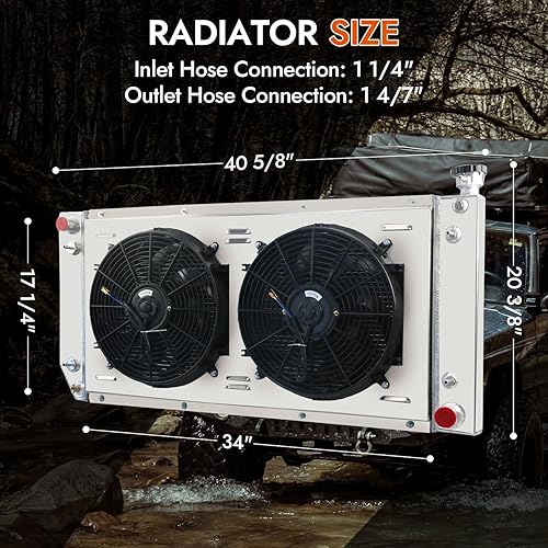 Miniatura 7 de Radiador de núcleo de 3 filas para Chevy GMC C1500 C2500 C3500 K1500 K2500 K2500 K3500 Suburban Tahoe Yukon Cadillac Escalade Pickup 5.7L 7.4L V8 95