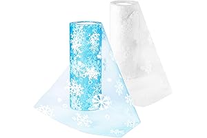 Snowiest 20-Yard Snowflake Tulle Roll for Magical Crafts