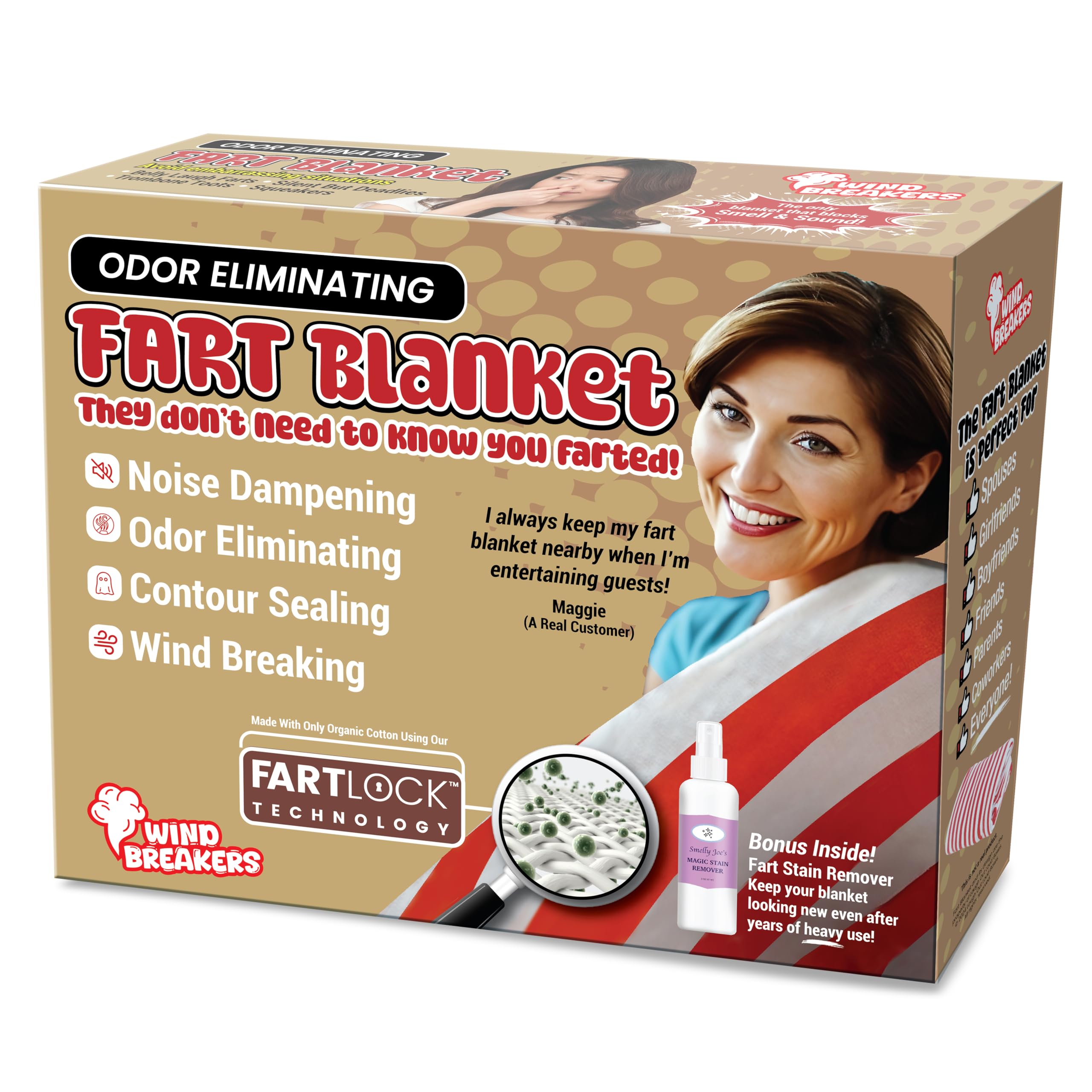 Fart Blanket – Wrap Your Real Present Inside a Funny Gag Gift Box – Perfect for White Elephant, Secret Santa, Holiday, Birthday, Bachelor Parties - Play a Joke on Your Friends