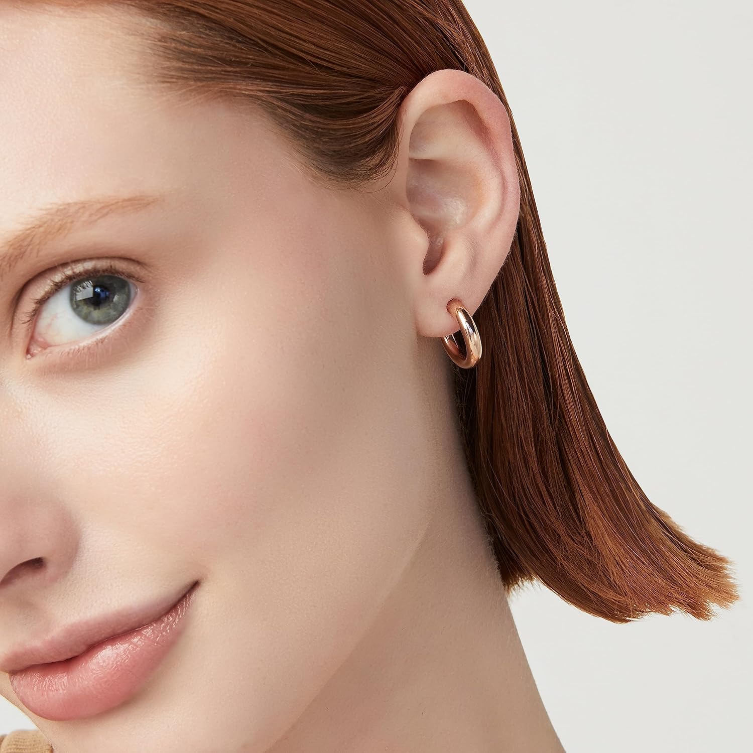 Miabella 925 Sterling Silver or 18K Gold Plated 925 Sterling Silver 3mm High Polished Lightweight Chunky Hoop Earrings for Women, Made in Italy