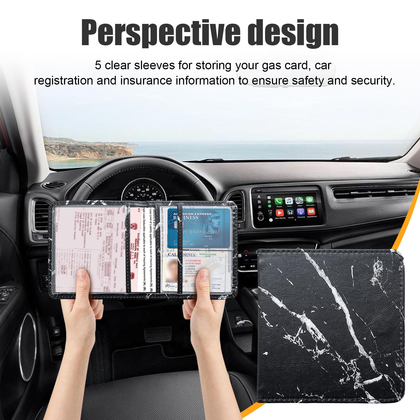 Snapklik.com : Kewucn Car Registration And Insurance Holder, Leather ...