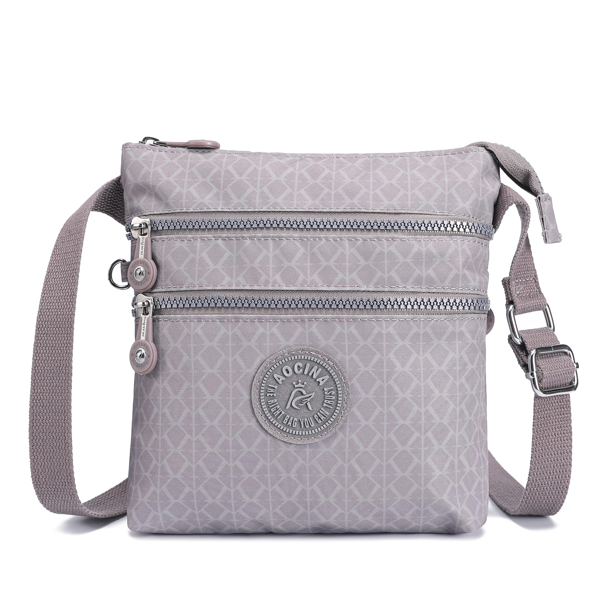 AOCINA Nylon Crossbody Bags for Women Multi Pocket Small Cross Body Purse Lightweight Travel Phone Purses Shoulder Handbags