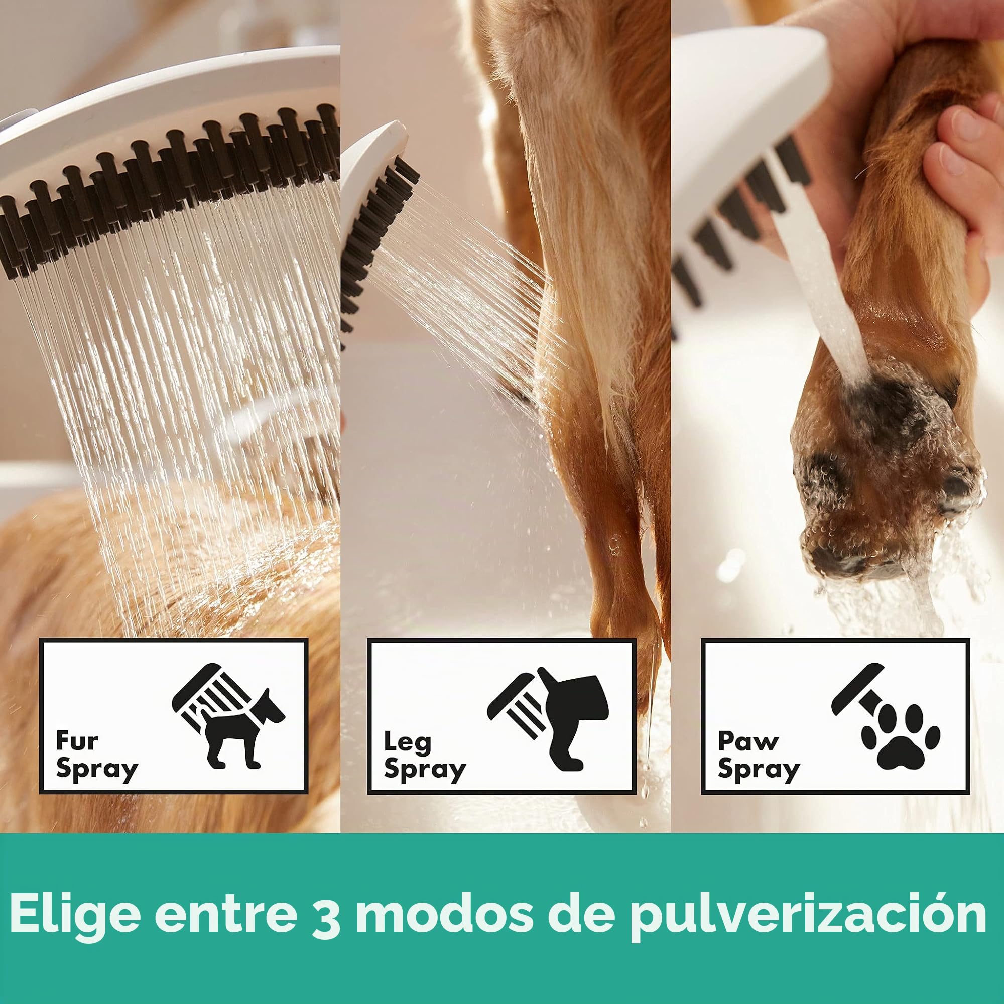 hansgrohe DogShower - ducha para perros con 3 tipos de chorro, ducha de mano para el cuidado del pelaje, con toberas para masaje, blanco mate, 26640700