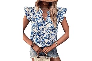 Women's Striped Notched V Neck Blouse Tops