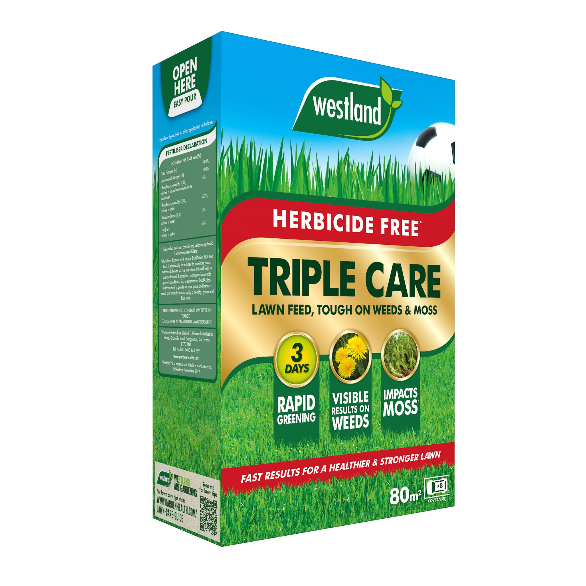 Westland Herbicide All in One Triple Action Lawn Care 80m2 Box