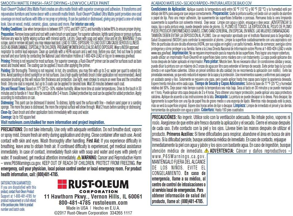 Rust-Oleum 285140 Ultra Matte Interior Chalked Paint 30 oz, Linen White & Wooster Brush Q3211-2 Shortcut Angle Sash Paintbrush, 2-Inch, White