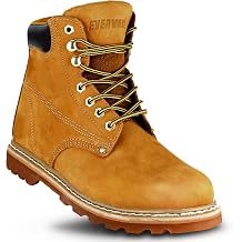 Work Boots for Men Soft Toe 6inch Leather Boots for Construction Rubber Sole Working botas de trabajo para hombre, Tank Workboots