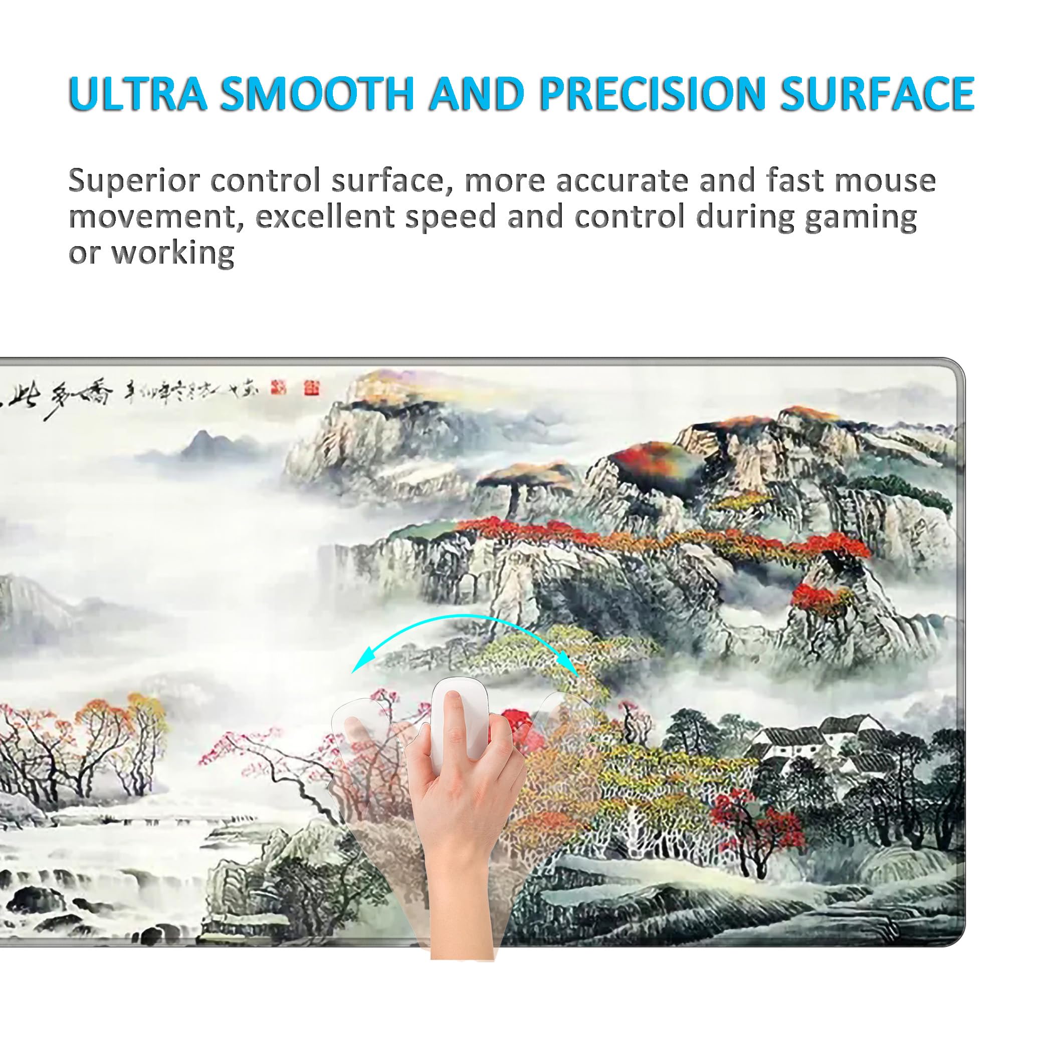 LL-COEUR XXL Ordinateur Tapis de Souris Gaming Mouse Pad Paysage Office Table Mat (900 x 400 x 3 mm, Couleur 8)